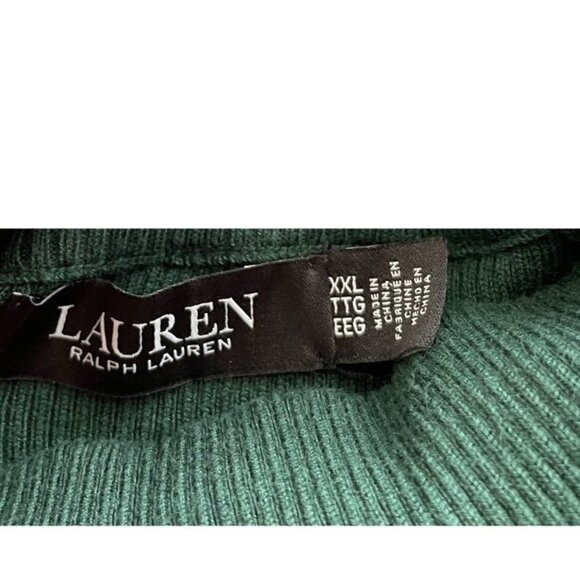 Lauren Ralph Lauren Black Label Green Sweater Sz XXL Gold Buttons Preppy - Picture 2 of 9